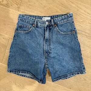 ZARA High Waisted Denim Dad Shorts